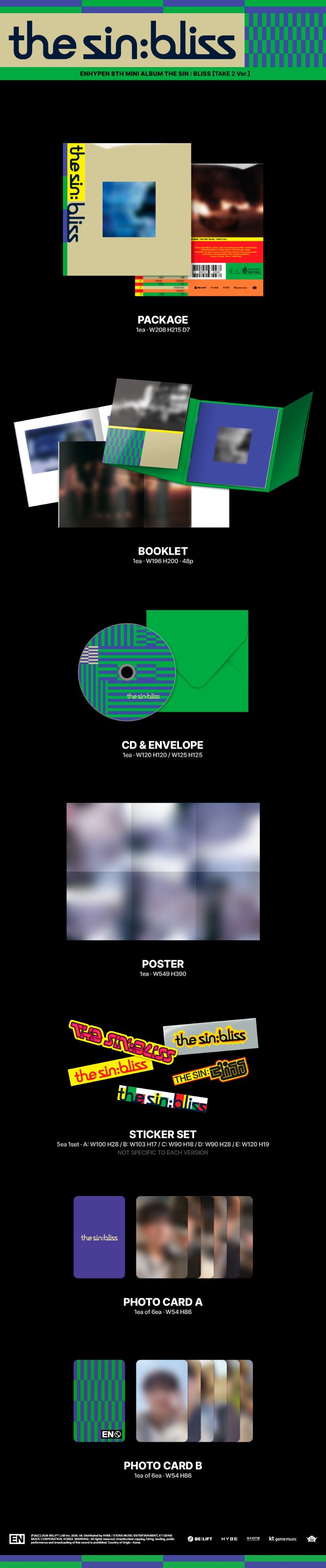 PRE-ORDER ENHYPEN 8th Mini Album THE SIN : BLISS + Aladin POB