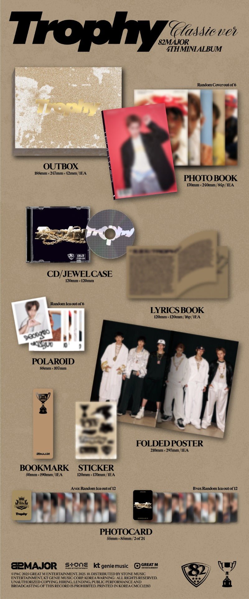 82MAJOR 4th Mini Album Trophy (Classic Version) – album 8809704434355 ( / / ) | HobiEgo K - pop Shop