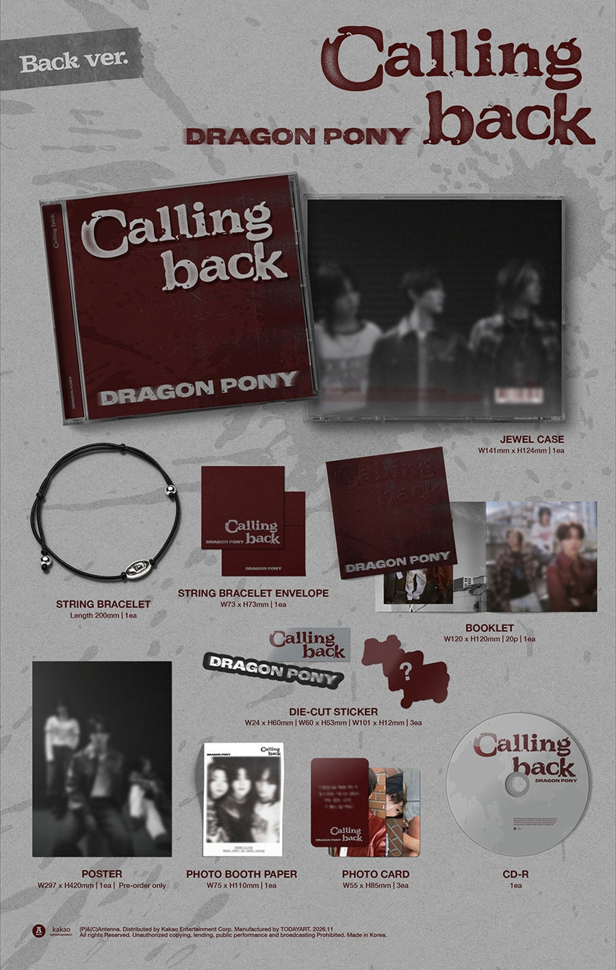 PRE-ORDER Dragon Pony Single Calling back (Back Version)