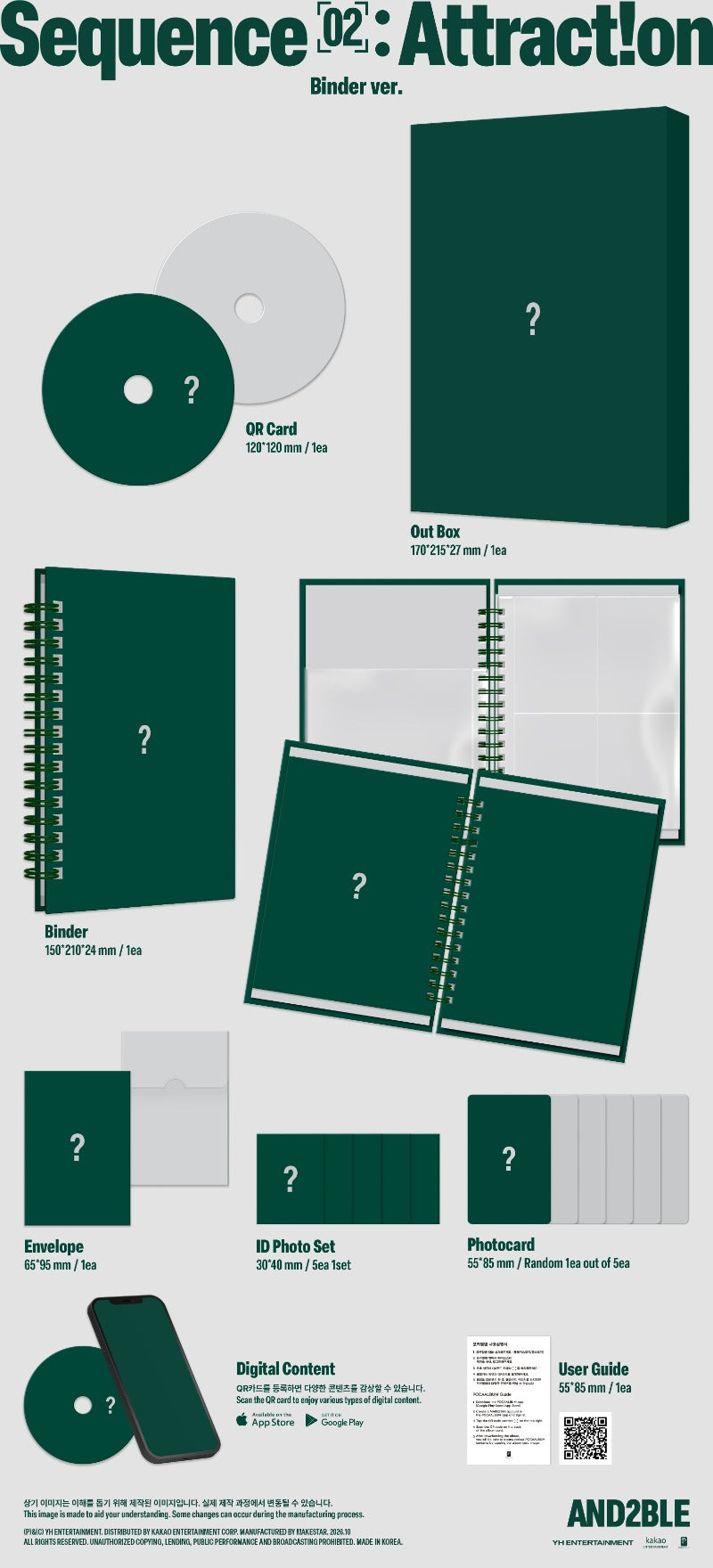PRE-ORDER AND2BLE 2nd Mini Album Sequence 02: Attraction (Binder Version)