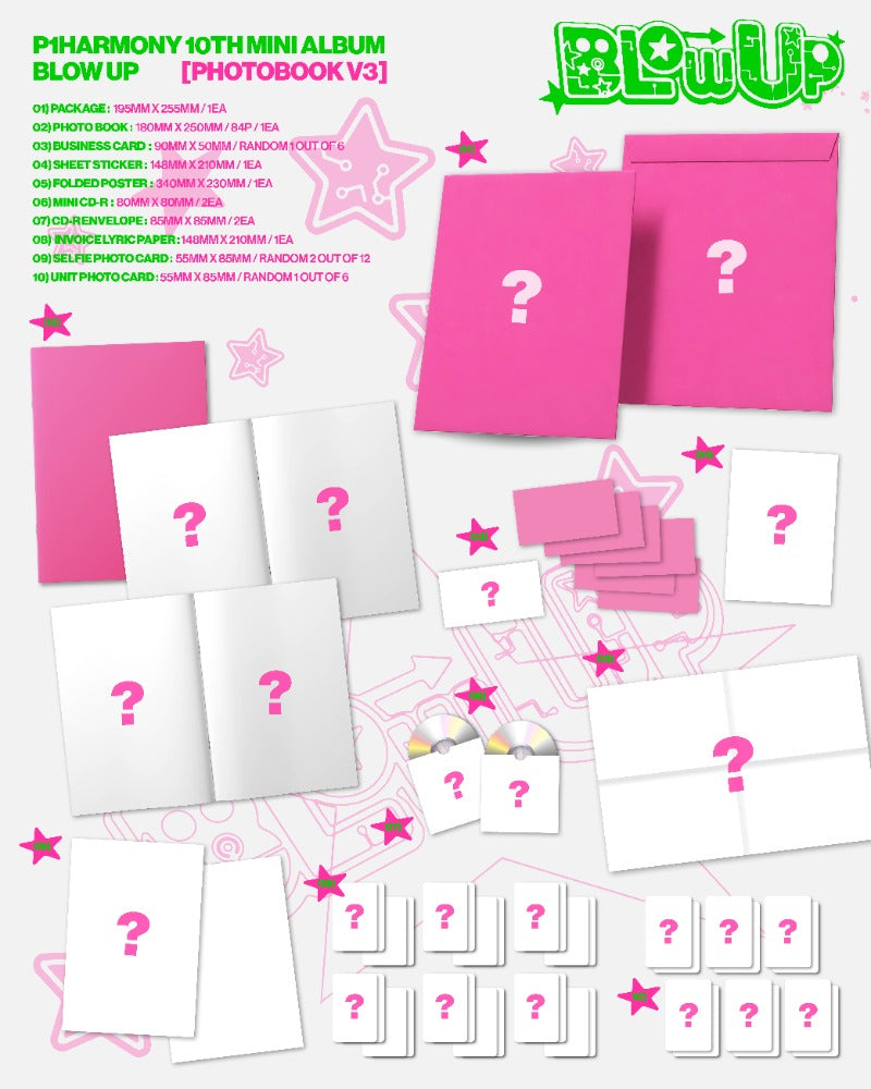 PRE-ORDER P1Harmony 10th Mini Album BLOW UP (Photobook Version) + Weverse POB
