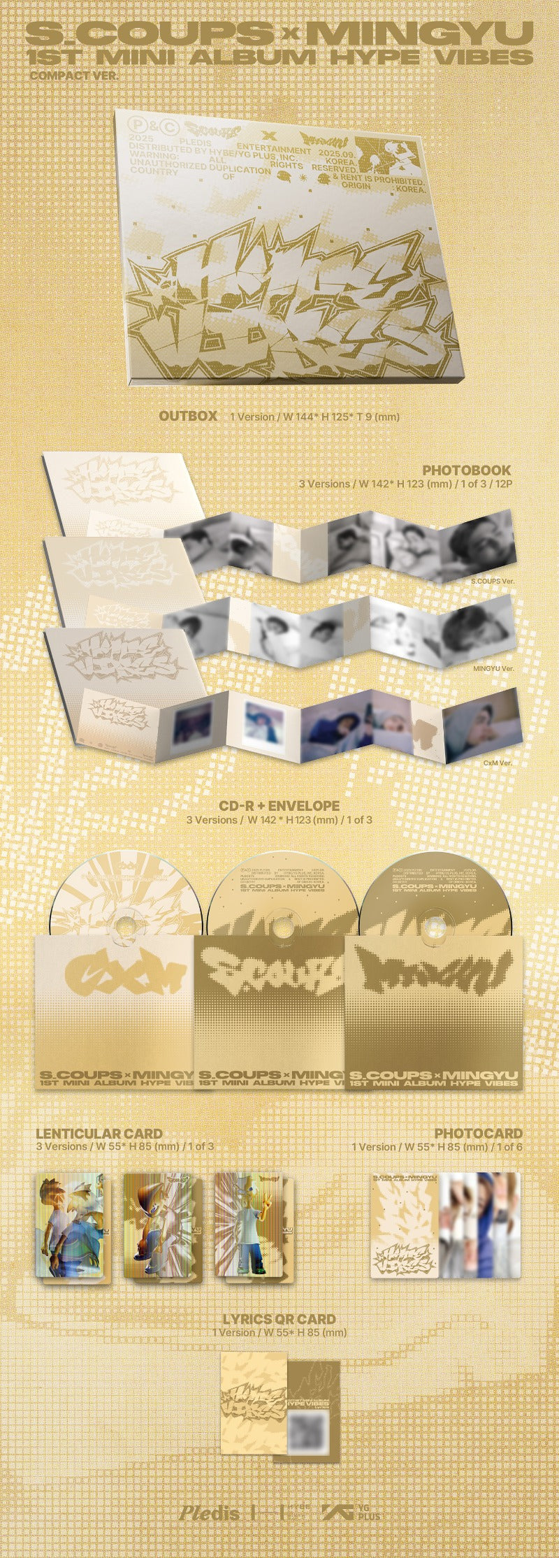 PRE-ORDER S.COUPS X MINGYU (SEVENTEEN) 1st Mini Album HYPE VIBES (COMPACT Version)