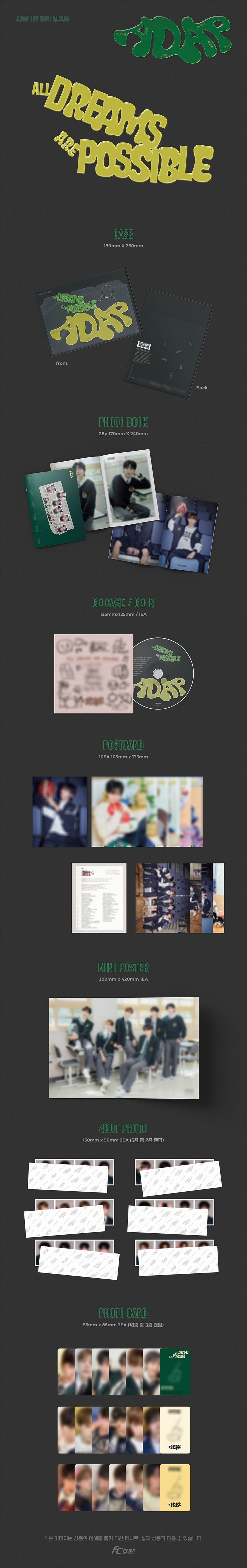 PRE-ORDER ADAP 1st Mini Album ALL DREAMS ARE POSSIBLE