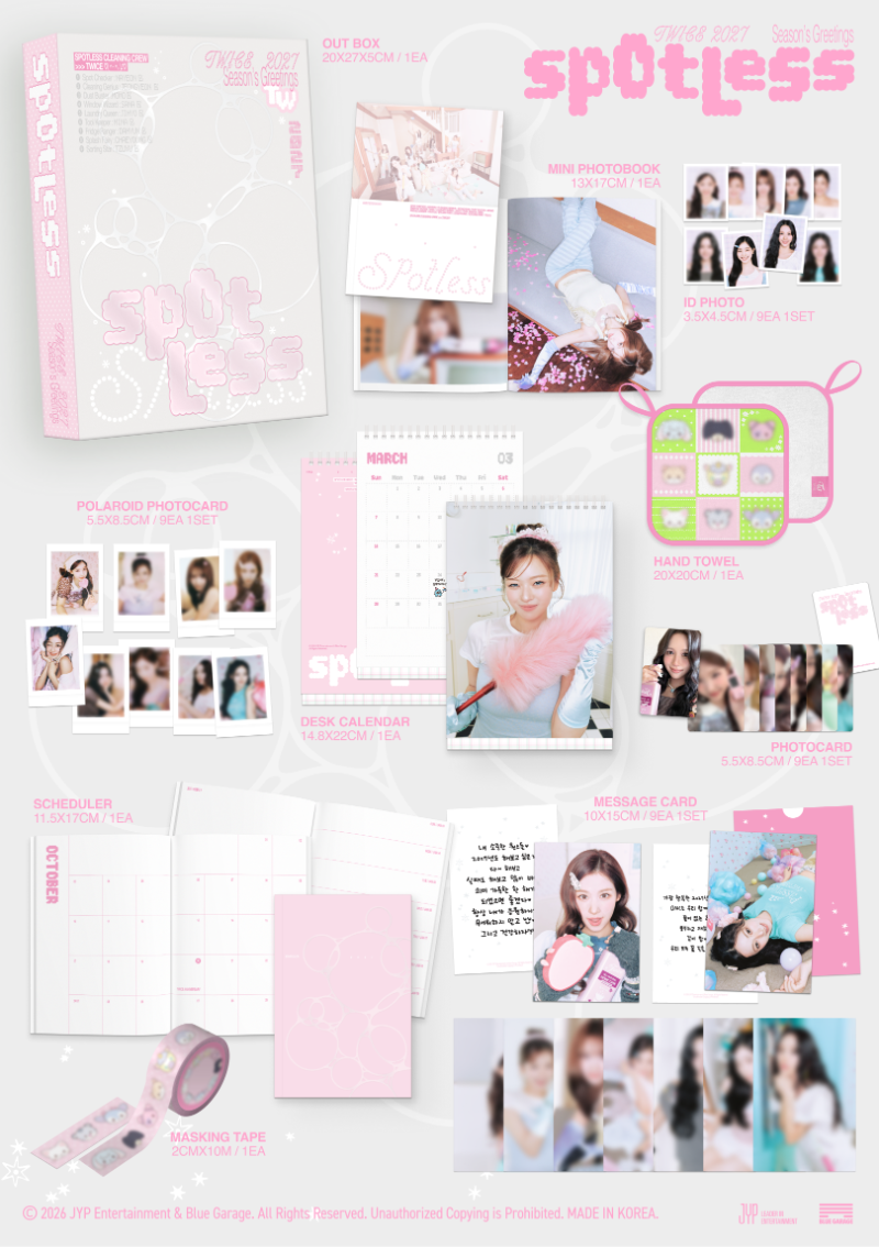 PRE-ORDER TWICE 2027 Season's Greetings Spotless