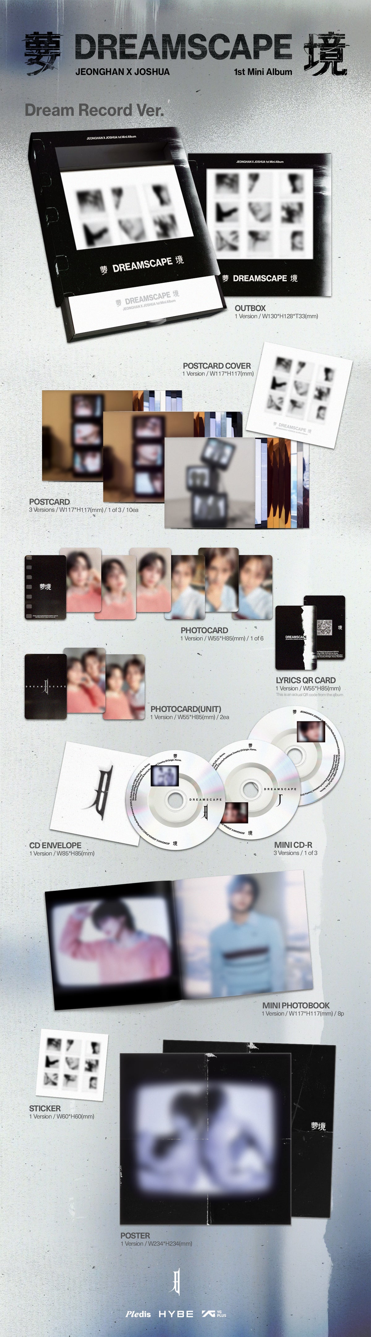 PRE-ORDER JEONGHAN X JOSHUA (SEVENTEEN) 1st Mini Album DREAMSCAPE (Dream Record Version)