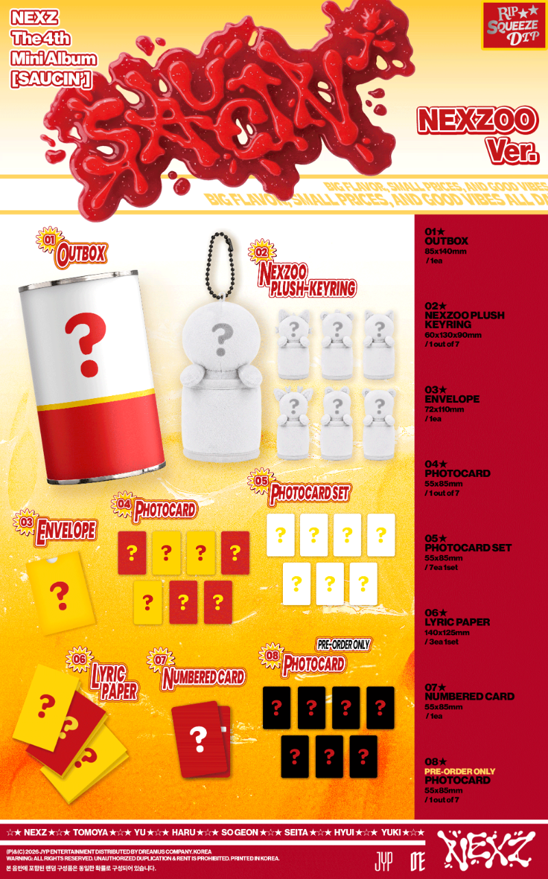 PRE-ORDER NEXZ 4th Mini Album SAUCIN’ (NEXZOO Version)