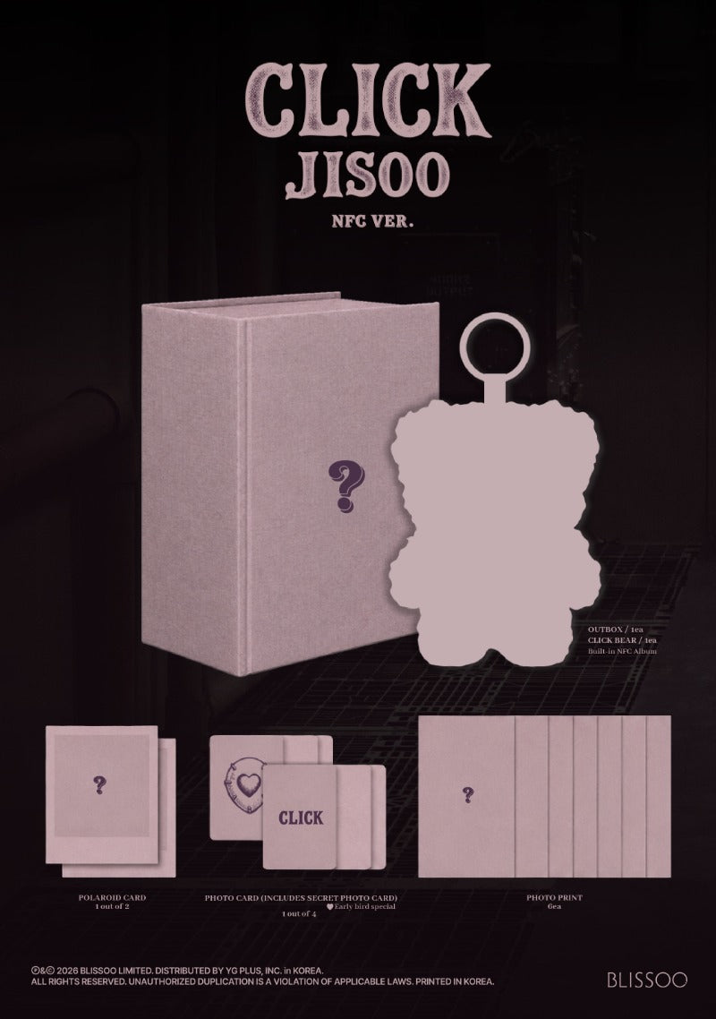 PRE-ORDER JISOO Single Album CLICK (CLICK BABY BEAR NFC Version)