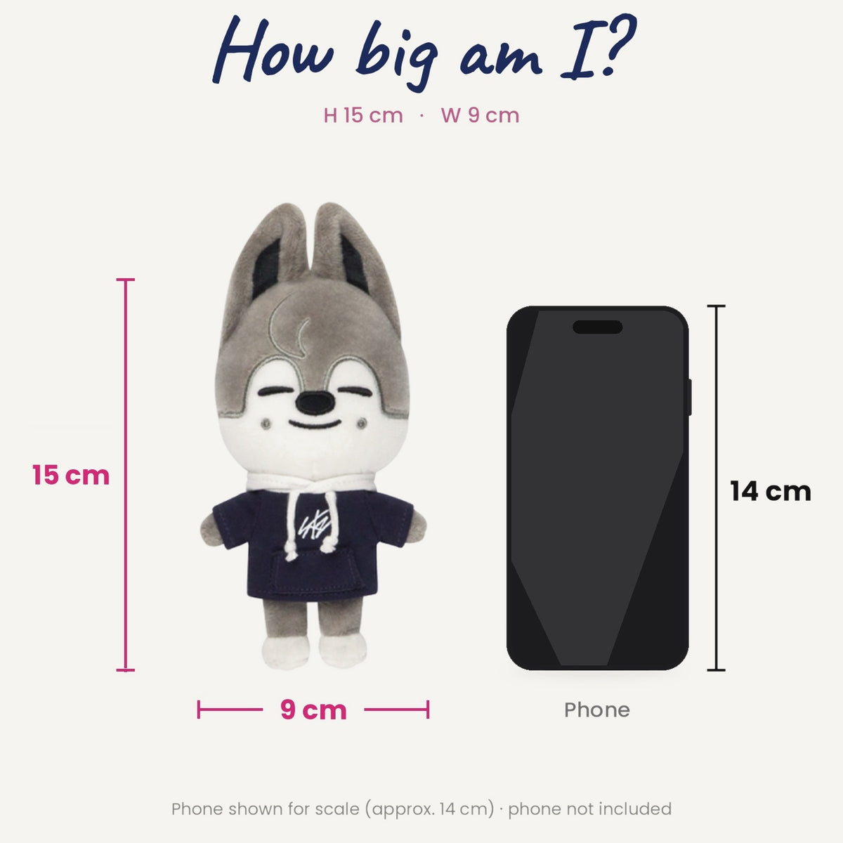 Stray Kids SKZOO Plush - Mini Version size guide