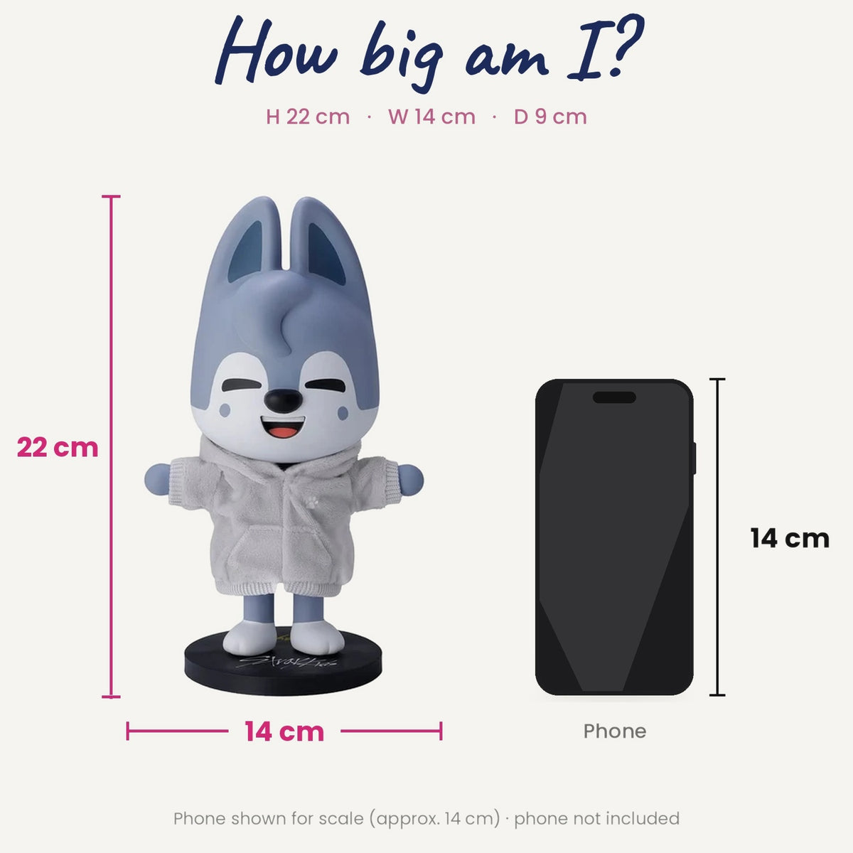 SKZOO SOFT VINYL TOY SKZOO HOODIE (Maximum 2 Per Order) size guide