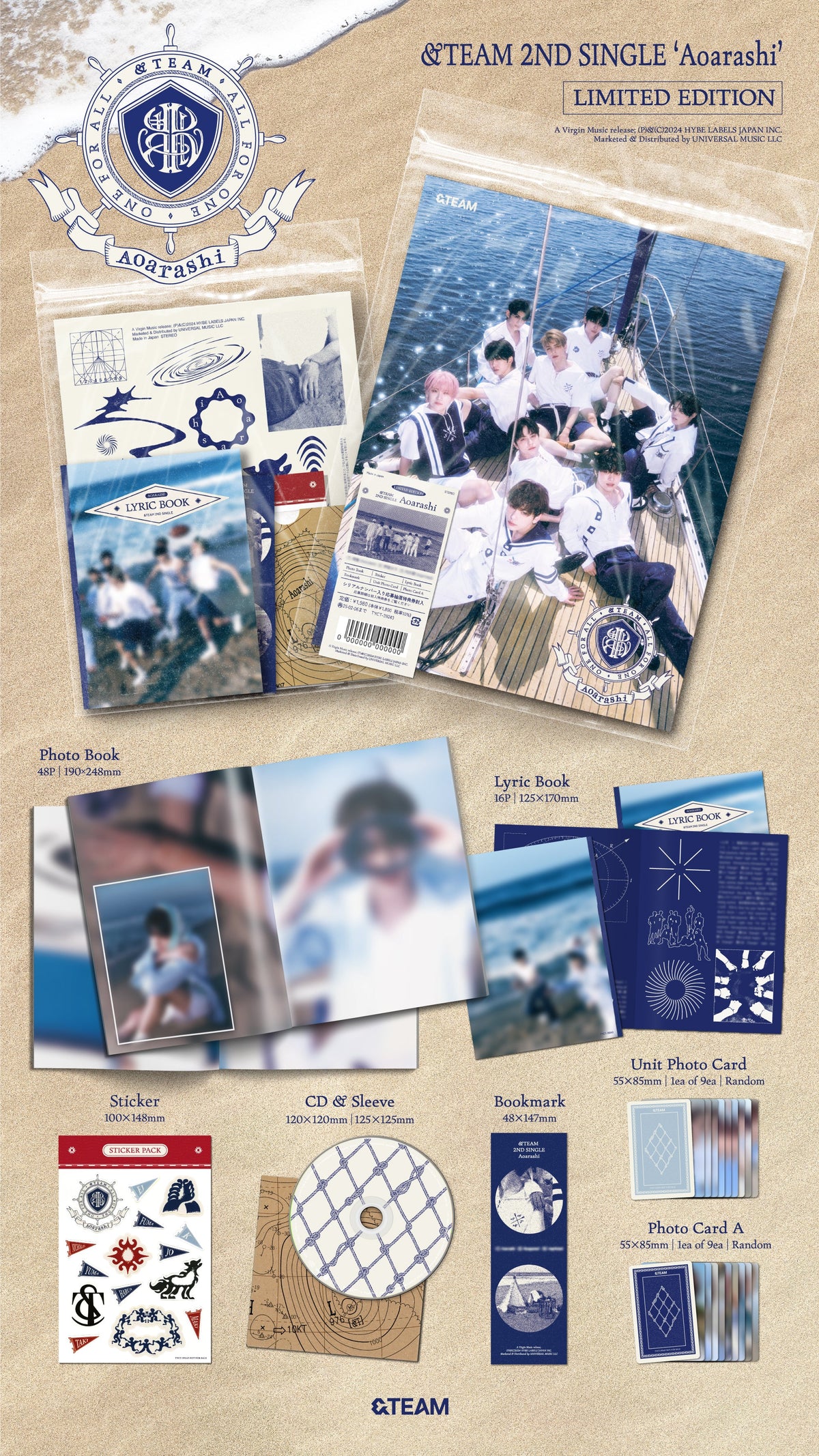 &TEAM 2nd Single Album Aoarashi LIMITED EDITION Japanese