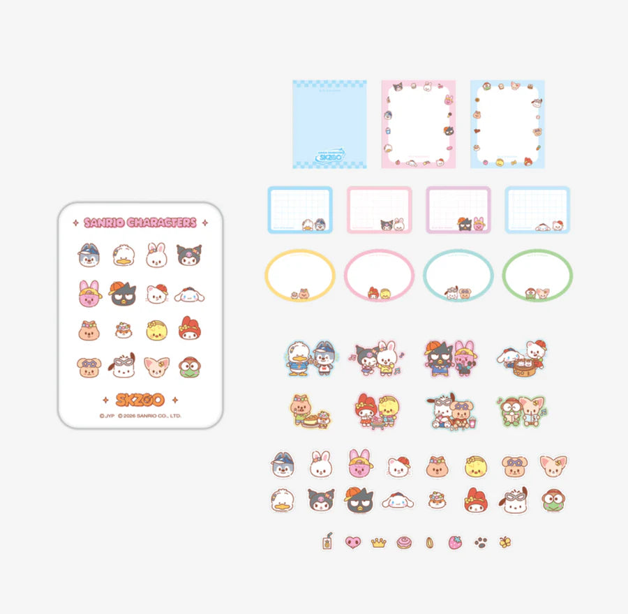 PRE-ORDER Stray Kids SKZOO X SANRIO TIN CASE STICKY NOTE SET
