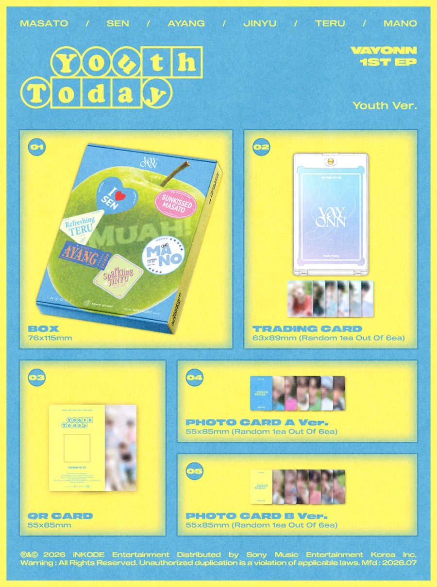 PRE-ORDER VAYONN 1ST EP Youth Today (Youth Version)