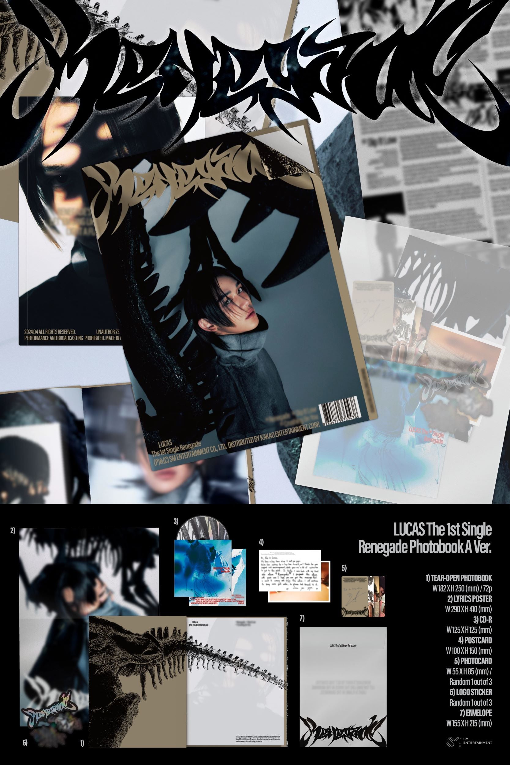LUCAS 1st Single Album Renegade (Photobook Version)