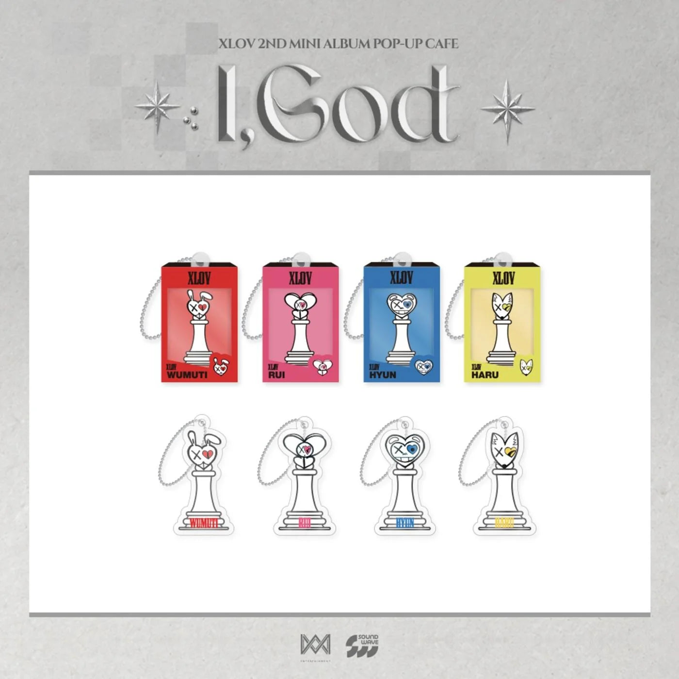 PRE-ORDER XLOV 2ND Mini Album I,GOD Random Acrylic Keyring
