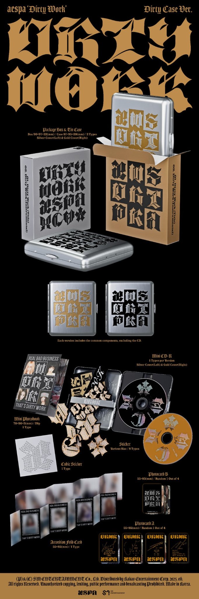 AESPA Single Album Dirty Work (Dirty Case Version) – album (A (GOLD) / / ) | HobiEgo