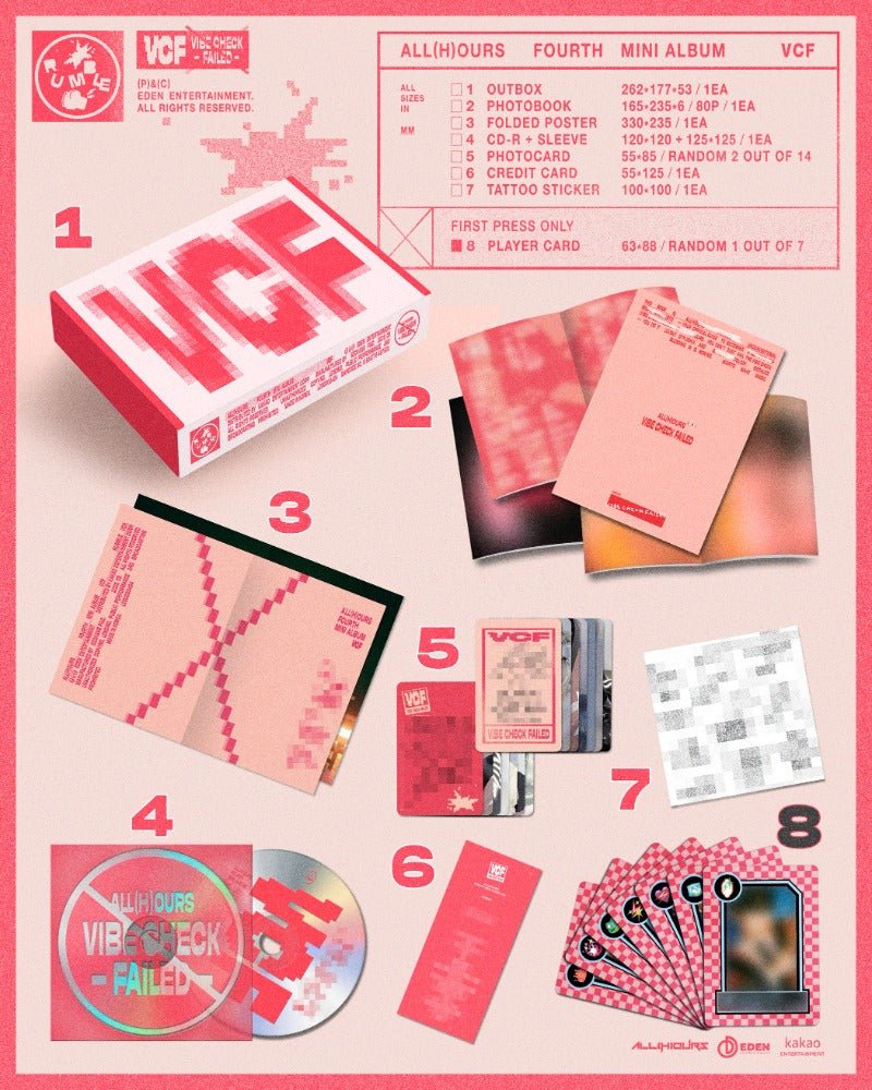 ALL(H)OURS 4th Mini Album VCF – album 8804775457531 (Rumble (RED) / / ) | HobiEgo K - pop Shop