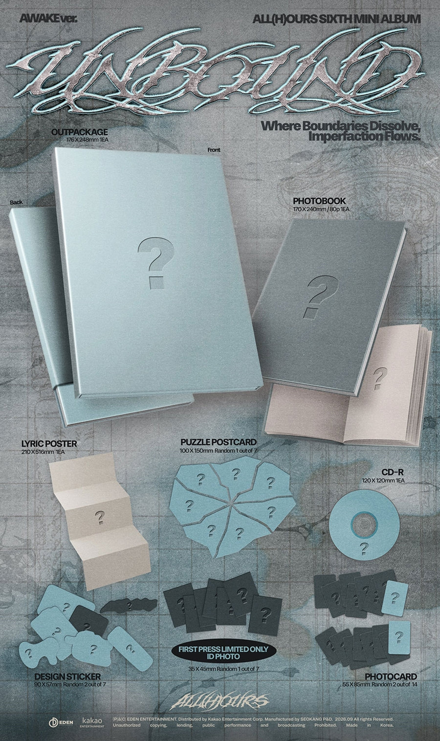 PRE-ORDER ALL(H)OURS 6th Mini Album UNBOUND AWAKE Version