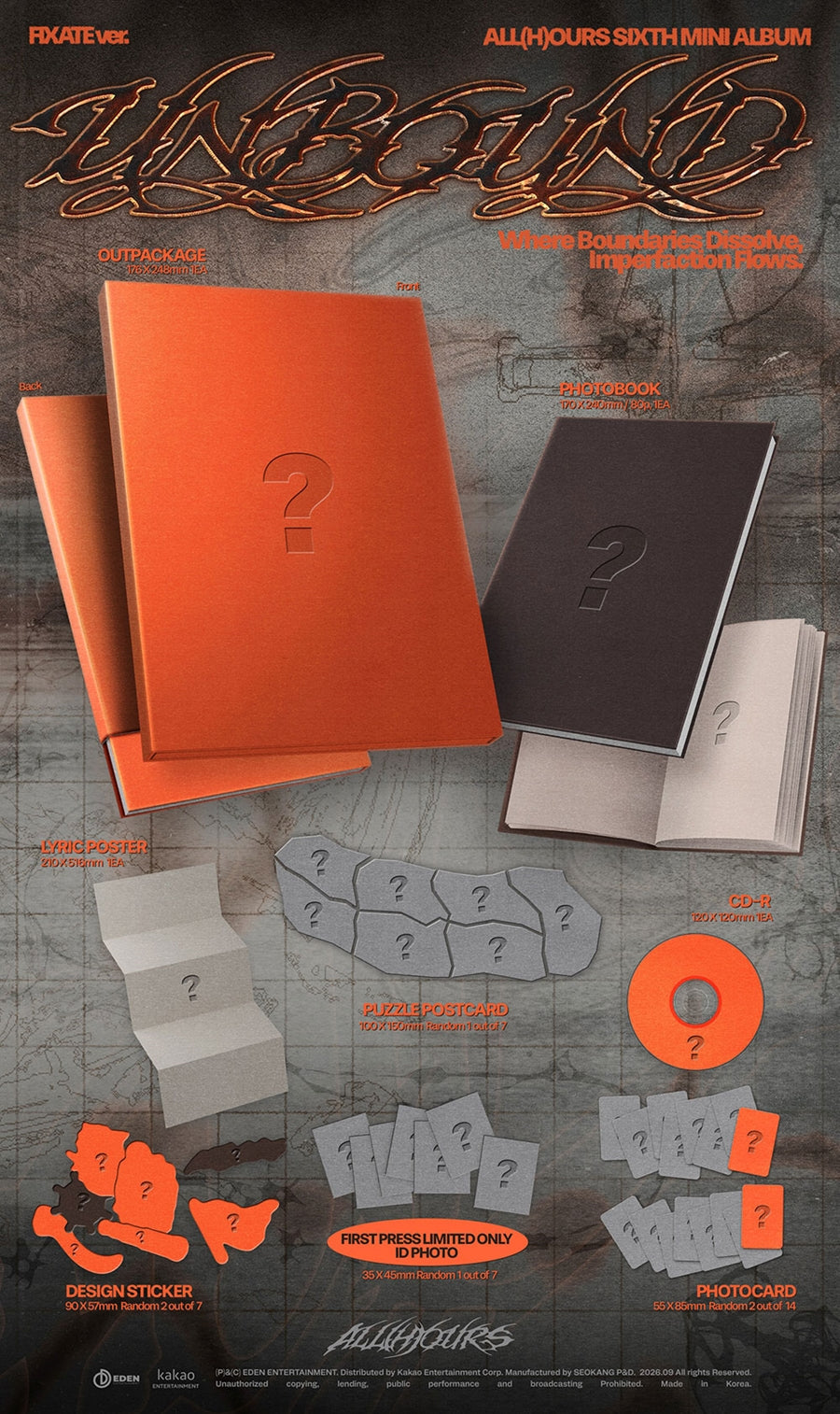 PRE-ORDER ALL(H)OURS 6th Mini Album UNBOUND FIXATE Version