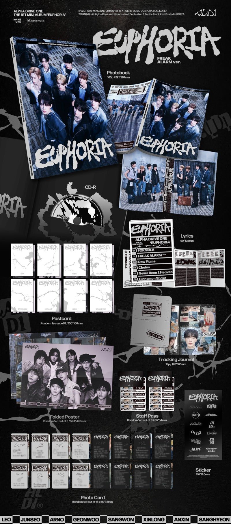 ALPHA DRIVE ONE The 1ST Mini Album EUPHORIA (FREAK ALARM Version) – album 8809704434614 ( / / ) | HobiEgo