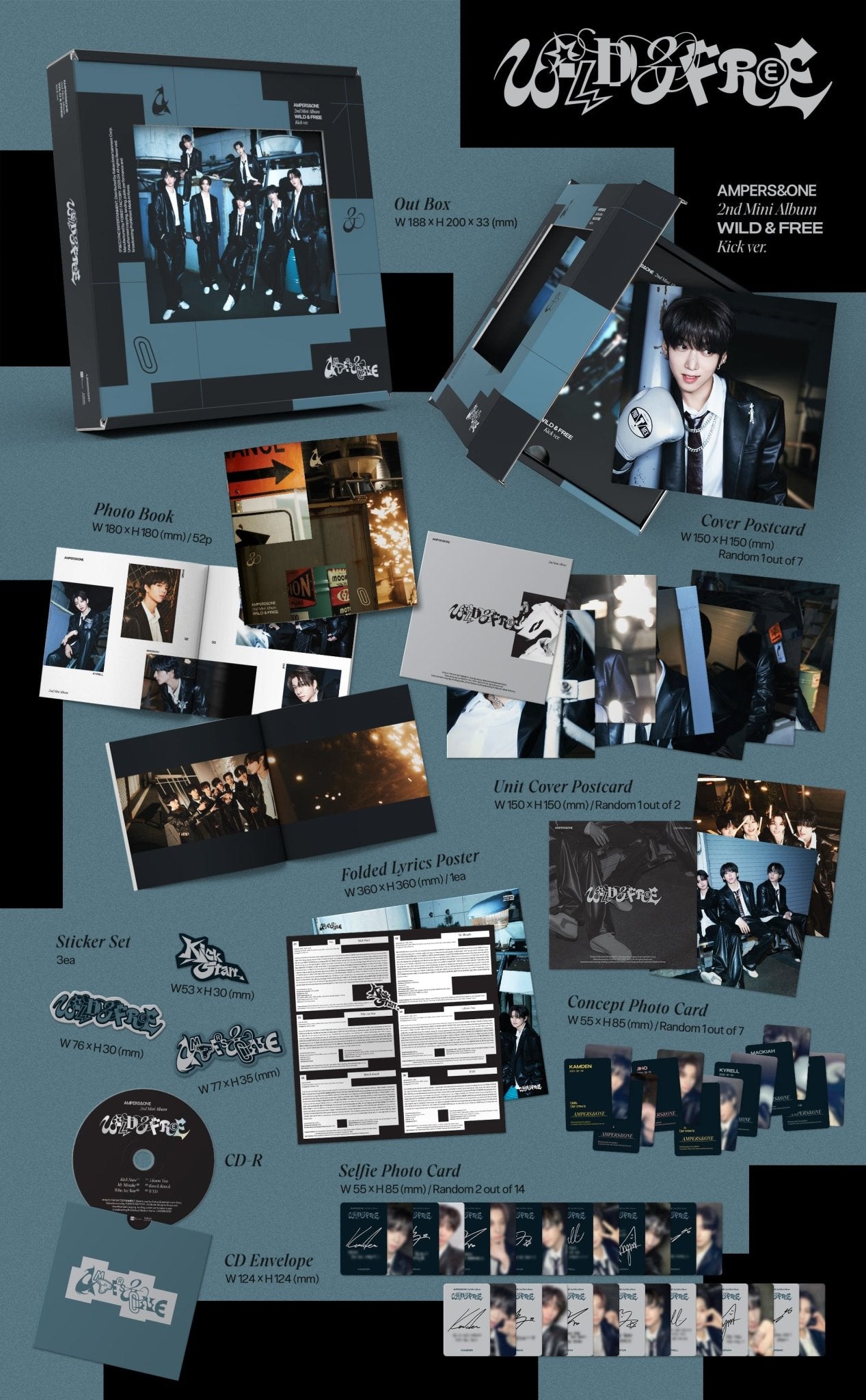 AMPERS&ONE 2nd Mini Album WILD & FREE (Kick Version) (Signed Edition) – album ( / / ) | HobiEgo