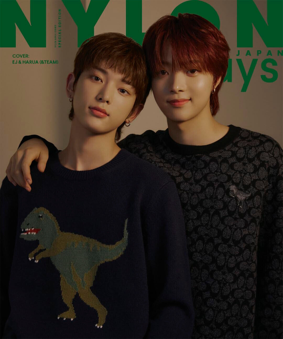 NYLON JAPAN Jan 2024 Stray Kids Seungmin and &TEAM EJ and Harua