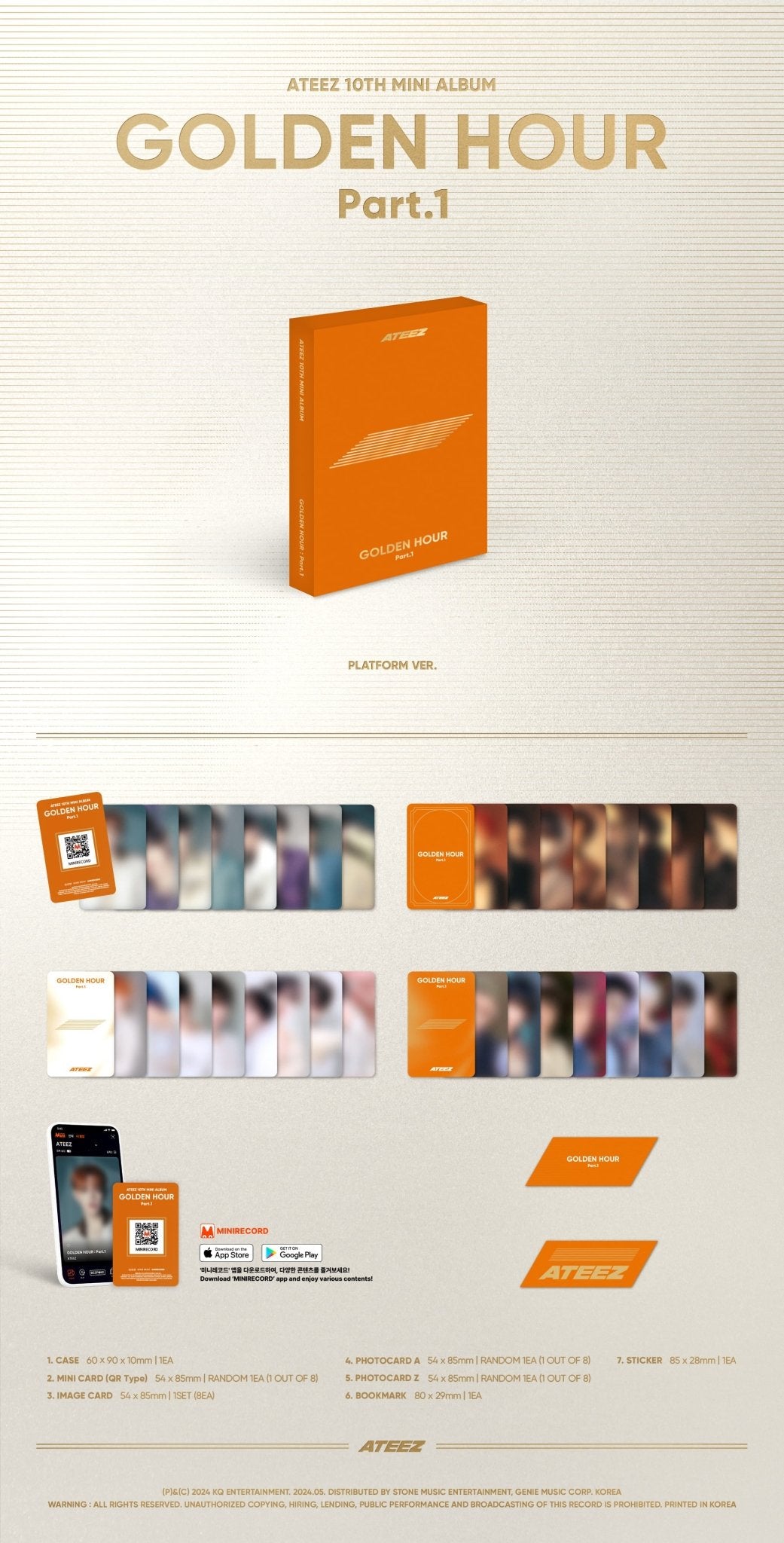 ATEEZ 10th Mini Album GOLDEN HOUR : Part.1 (Platform Version) – album ( / / ) | HobiEgo