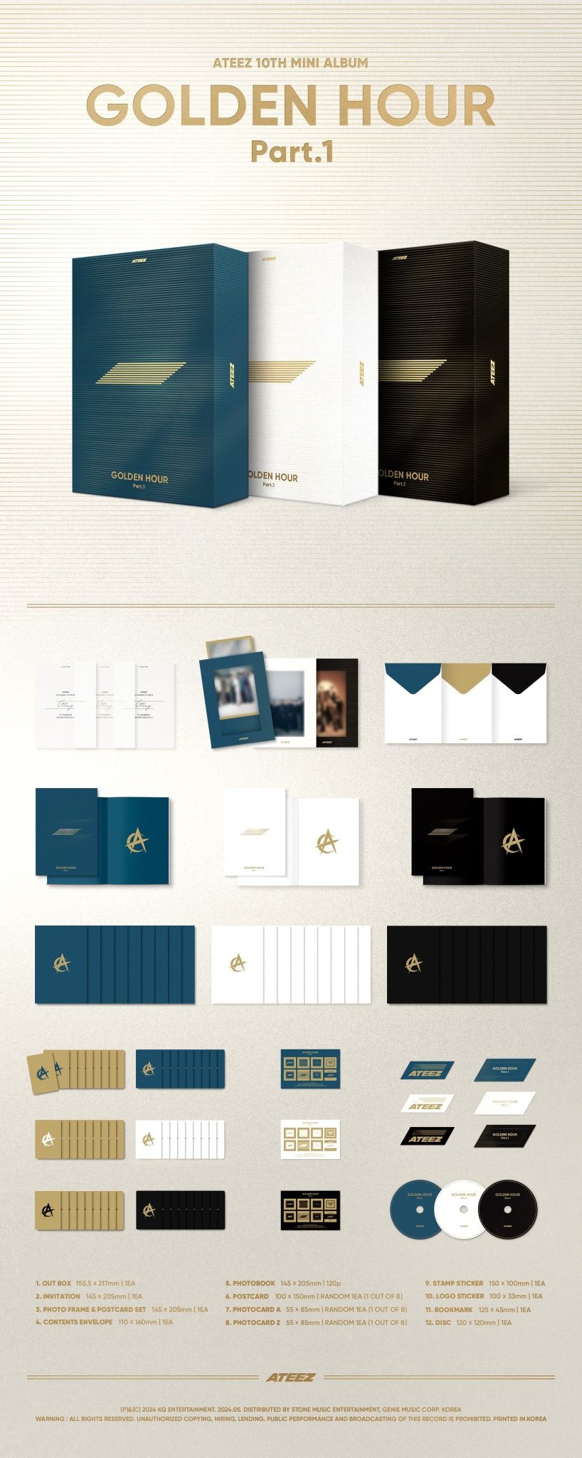 ATEEZ 10th Mini Album GOLDEN HOUR : Part.1 – album (BLUE HOUR (BLUE) / / ) | HobiEgo