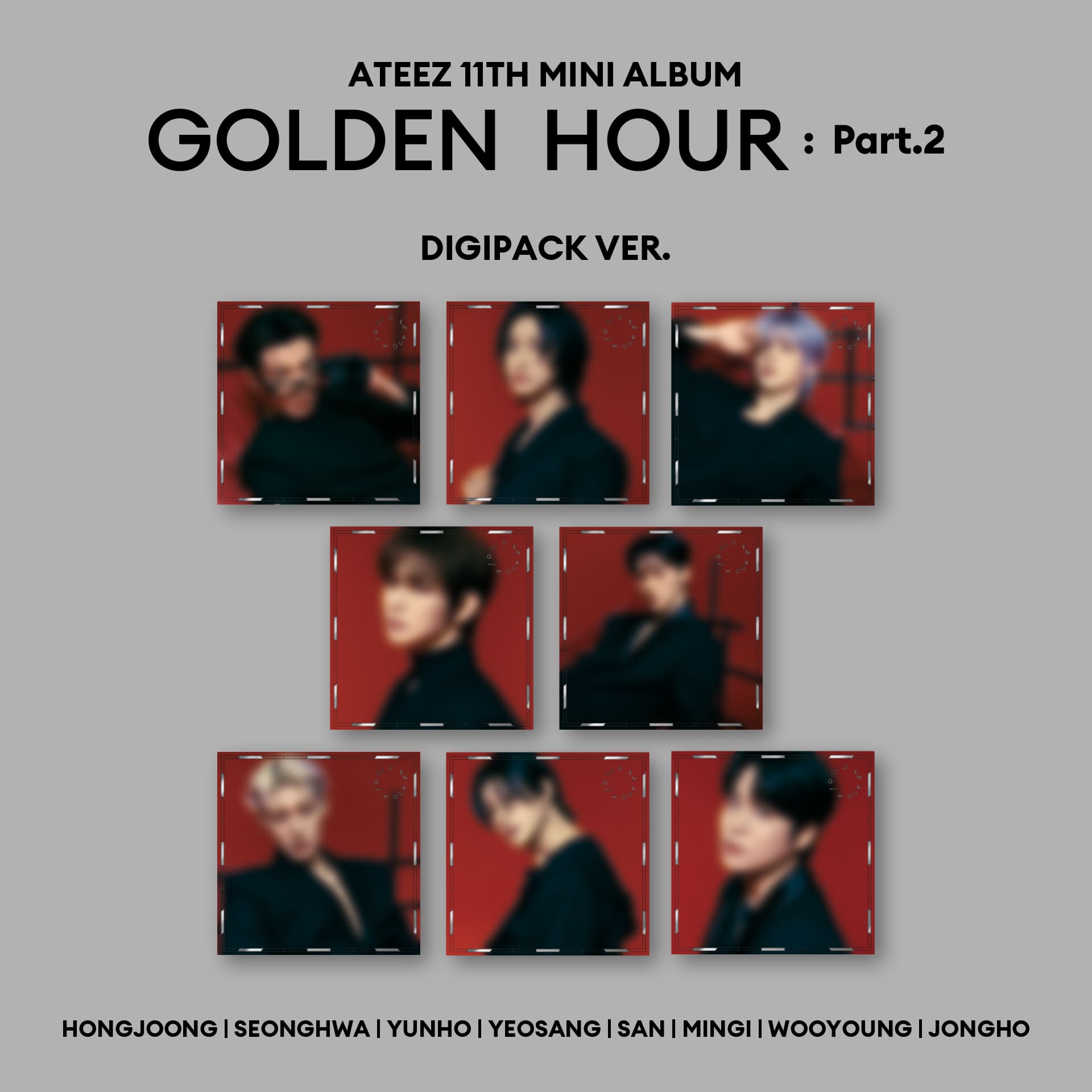 ATEEZ 11th Mini Album GOLDEN HOUR : Part 2 (Digipack Version) – album (Hongjoong / / ) | HobiEgo