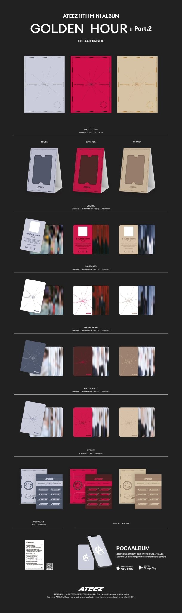 ATEEZ 11th Mini Album GOLDEN HOUR : Part 2 (POCAALBUM Version) – album (TO (SILVER) / / ) | HobiEgo