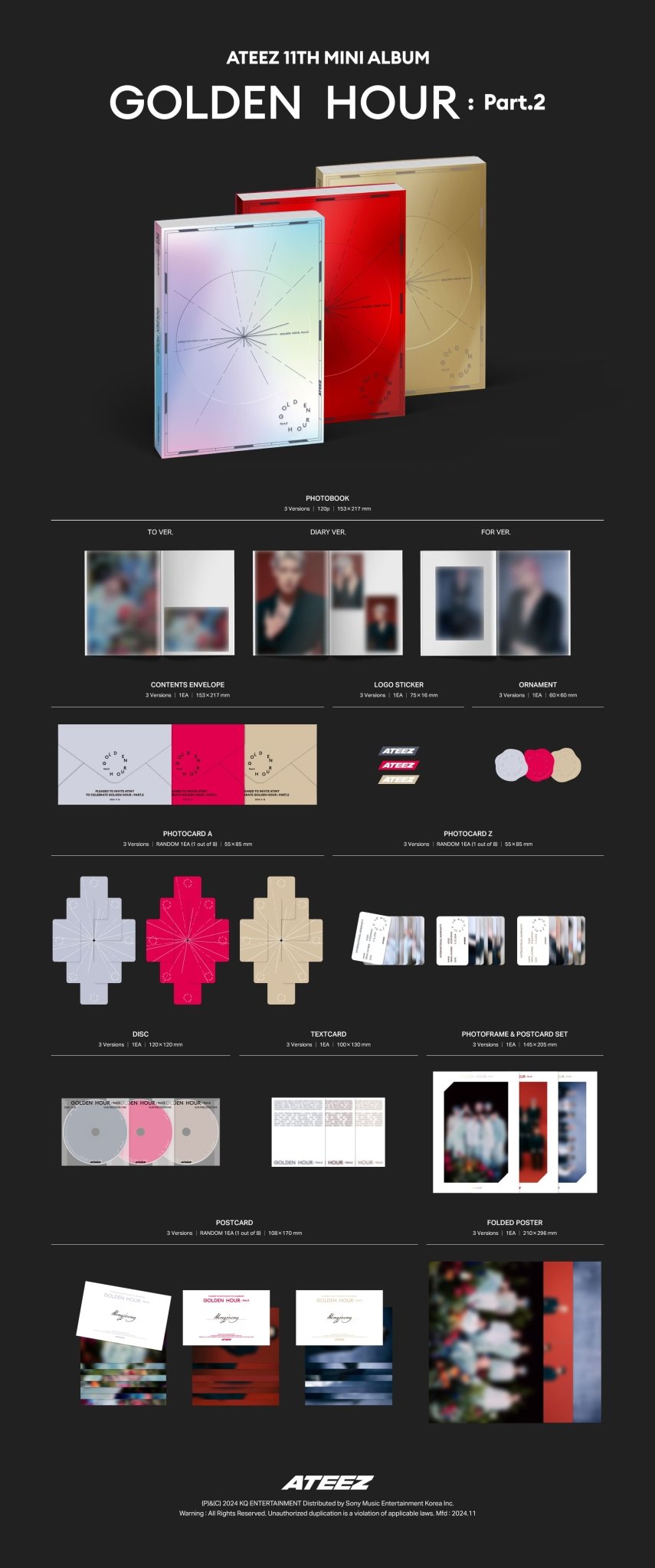 ATEEZ 11th Mini Album GOLDEN HOUR : Part.2 – album (TO / / ) | HobiEgo