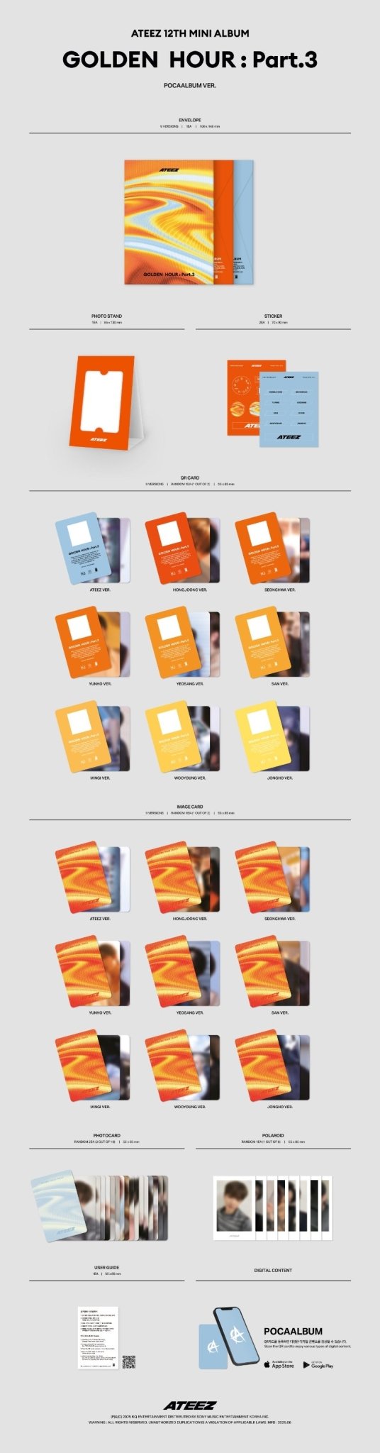 ATEEZ 12th Mini Album GOLDEN HOUR : Part.3 (POCAALBUM) – album (ATEEZ / / ) | HobiEgo