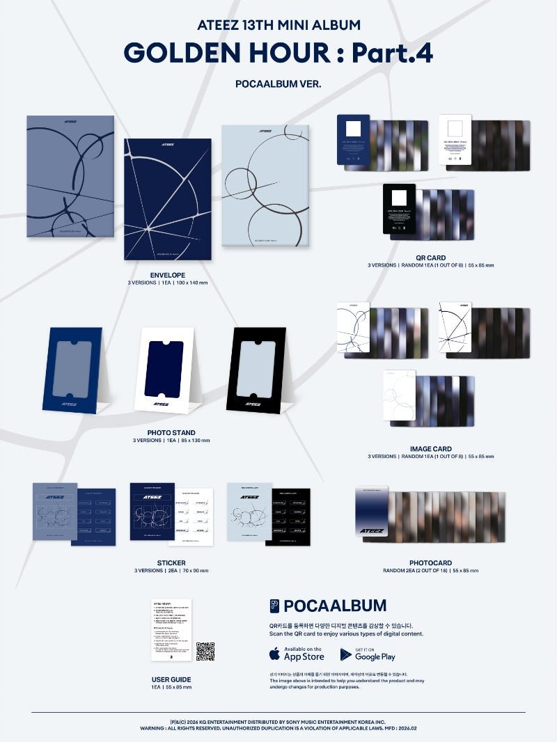 ATEEZ 13th Mini Album GOLDEN HOUR : Part.4 (POCAALBUM Version) – album 8803581204100 (A / / ) | HobiEgo K - pop Shop