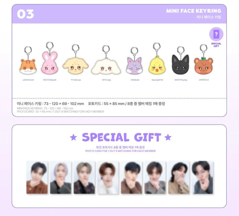 ATEEZ ANITEEZ In The Dreamland Mini Face Keyring – Keyring (JJOONGRAMI - Hongjoong / / ) | HobiEgo