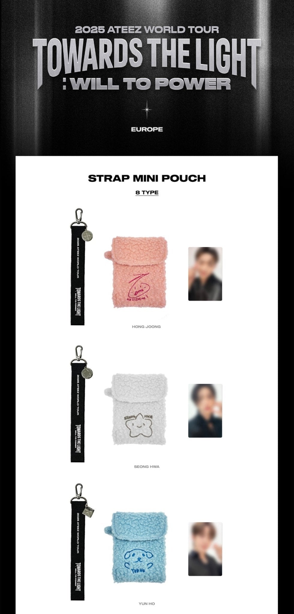 ATEEZ TOWARDS THE LIGHT : WILL TO POWER Strap Mini Pouch – Pouch (Seonghwa / / ) | HobiEgo
