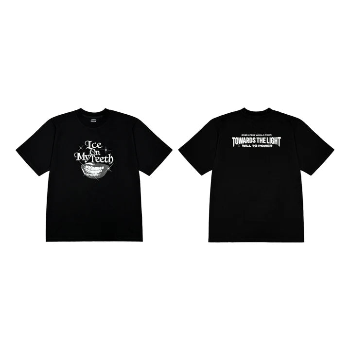 ATEEZ TOWARDS THE LIGHT : WILL TO POWER World Tour Pop - Up Store in Europe Short Sleeved T-Shirt IOMT – Clothing (M / / ) | HobiEgo