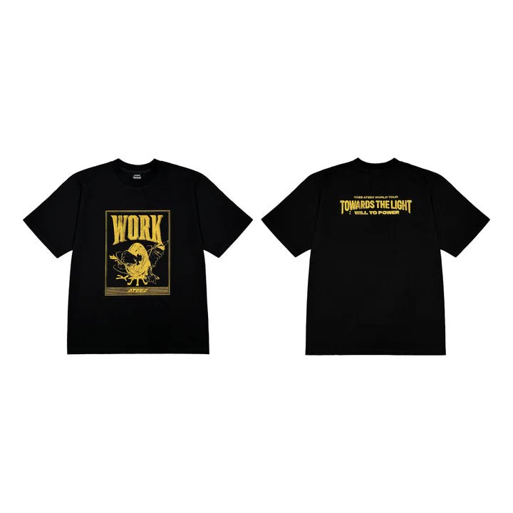 ATEEZ TOWARDS THE LIGHT : WILL TO POWER World Tour Pop - Up Store in Europe Short Sleeved T-Shirt Work – Clothing (M / / ) | HobiEgo