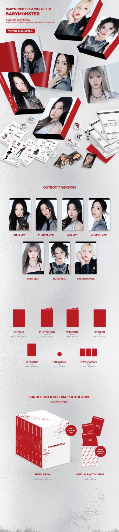 BABYMONSTER 1st Mini Album BABYMONS7ER (YG TAG ALBUM Version) + Aladin POB – album (Ruka / / ) | HobiEgo