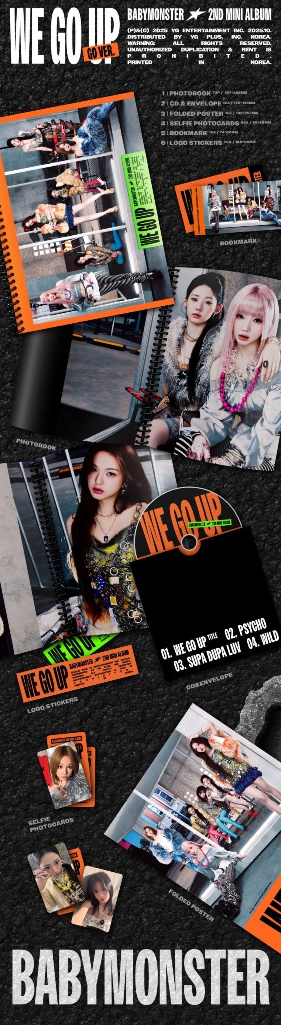 BABYMONSTER 2nd Mini Album WE GO UP (GO Version) – album 8800331139378 ( / / ) | HobiEgo K - pop Shop