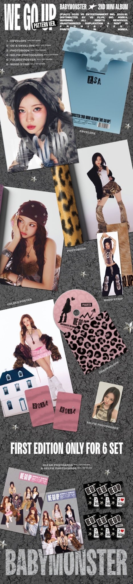BABYMONSTER 2nd Mini Album WE GO UP (PATTERN Version) – album 8800320199406 (Ruka / / ) | HobiEgo K - pop Shop