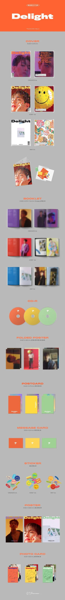 BAEKHYUN (EXO) 2nd Mini Album Delight – album (Cinnamon (ORANGE) / / ) | HobiEgo