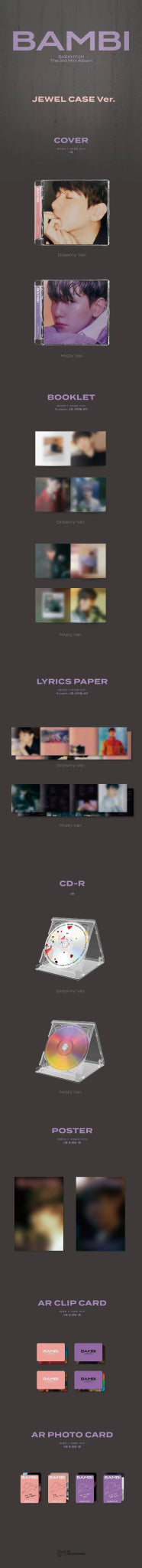 BAEKHYUN (EXO) 3rd Mini Album Bambi (Jewel Case Version) – album (Dreamy (PINK) / / ) | HobiEgo