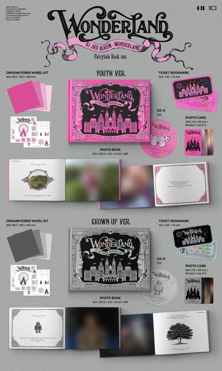 B.I 3rd Album WONDERLAND (Fairytale Book Version) – album (Youth (PINK) / / ) | HobiEgo