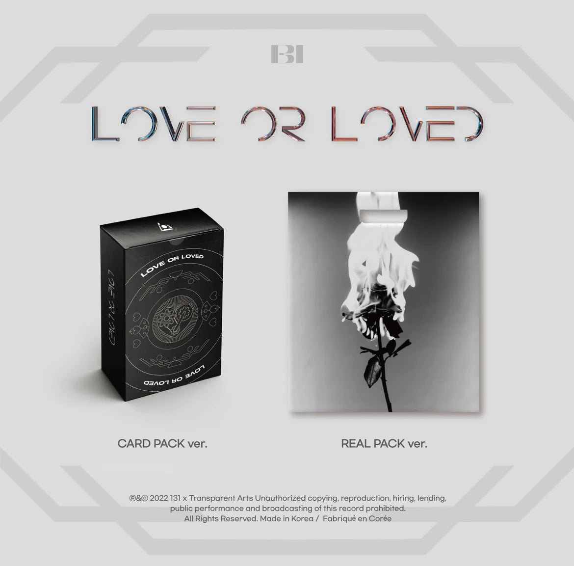 B.I Love or Loved Part.1 – album (Card Pack / / ) | HobiEgo