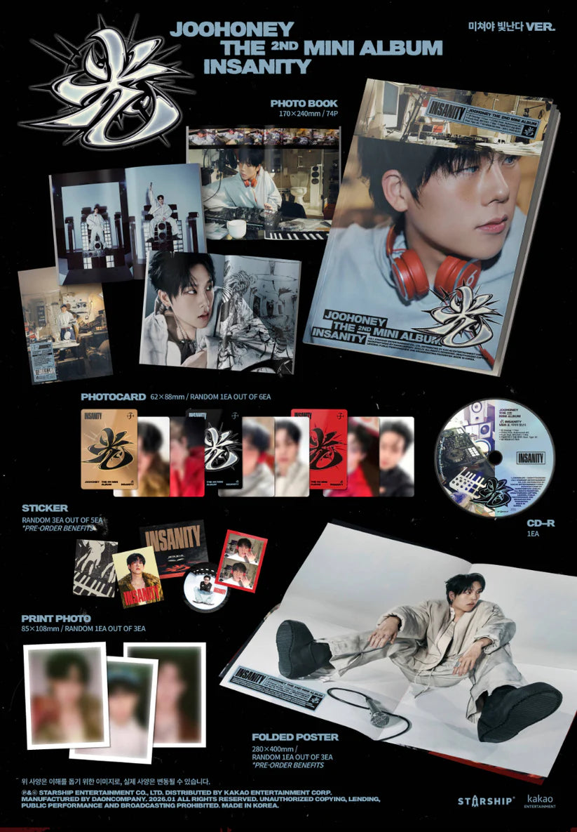 JOOHONEY (MONSTA X) 2nd Mini Album 光 INSANITY (Photobook Version)