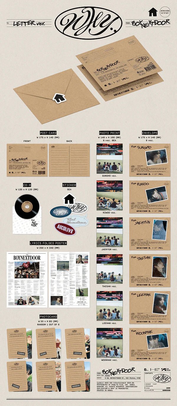 BOYNEXTDOOR 1st EP WHY.. (LETTER Version) – album ( / / ) | HobiEgo