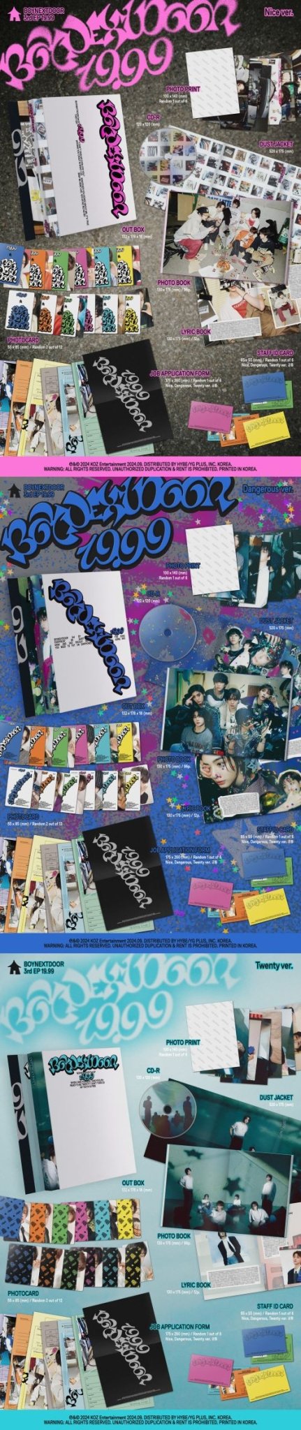 BOYNEXTDOOR 3rd EP 19.99 – album (Nice (PINK) / / ) | HobiEgo
