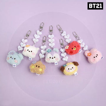 BT21 Beads Keyring Plush Face – merch 8809883267034 (Koya / / ) | HobiEgo