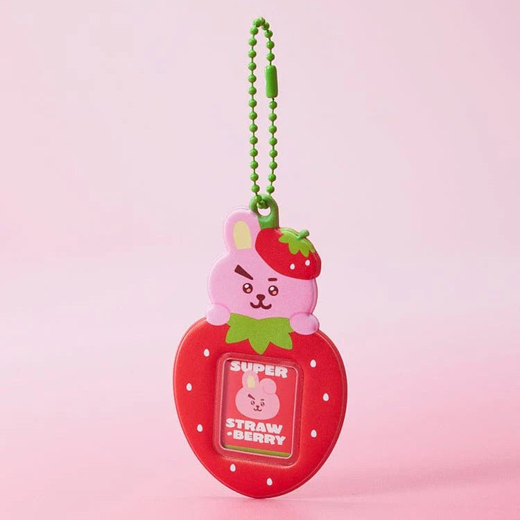 BT21 MINI PHOTO HOLDER KEYRING STRAWBERRY PARTY – merch 8800312349628 (Cooky / / ) | HobiEgo K - pop Shop