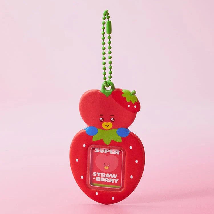 BT21 MINI PHOTO HOLDER KEYRING STRAWBERRY PARTY – merch 8800312349598 (Tata / / ) | HobiEgo K - pop Shop