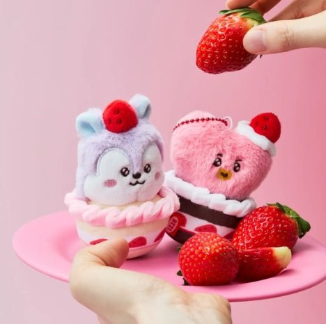 BT21 STRAWBERRY TART PLUSH KEYRING STRAWBERRY PARTY – merch 8800312349406 (Cooky / / ) | HobiEgo K - pop Shop